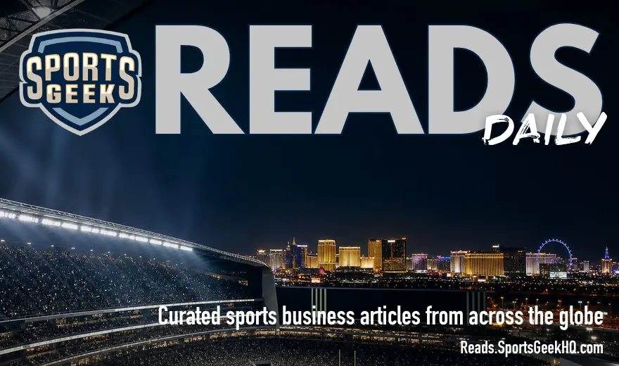 Las Vegas night skyline seen beyond a packed stadium, SG Reads Daily feature image