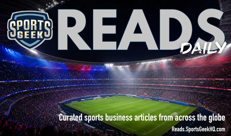 World Cup 2026 style night stadium scene with full crowd for Sports Geek Reads Daily