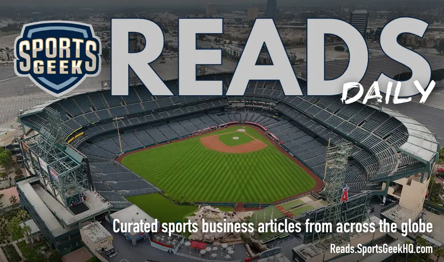 Angel Stadium, home of the Los Angeles Angels, used as the Sports Geek Reads featured image background.