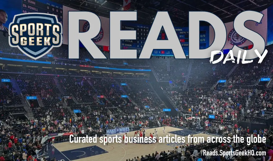 Sports Geek Reads featured image with Intuit Dome basketball background