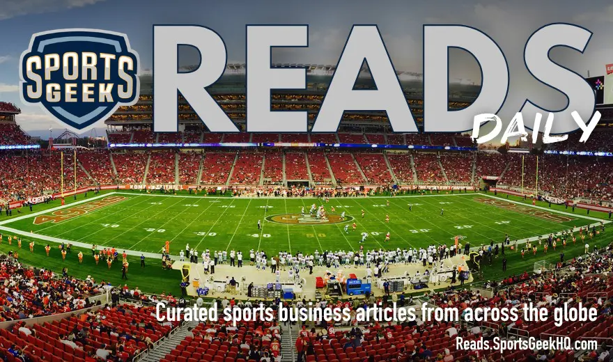 Levi’s Stadium during a 49ers–Cowboys preseason game; Sports Geek Reads Daily feature image.