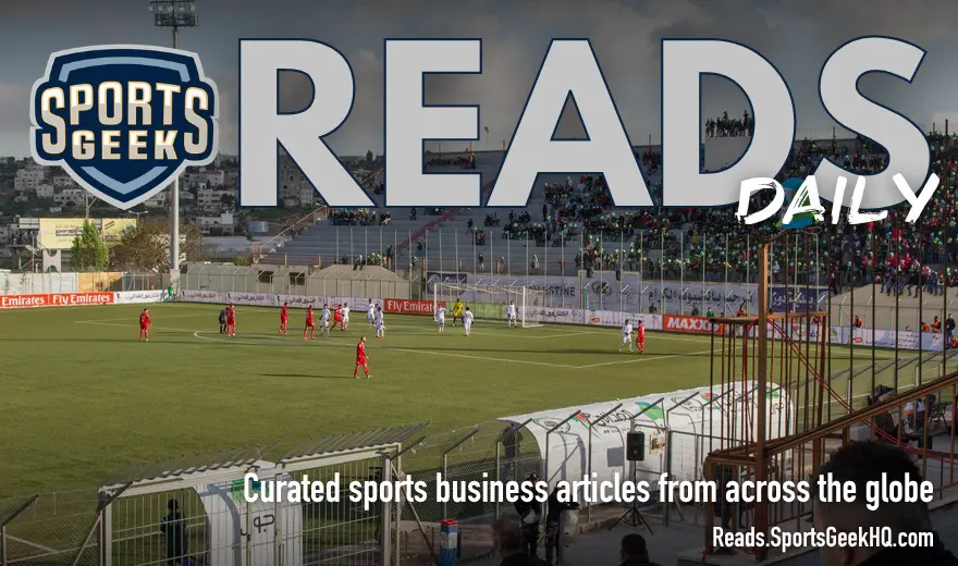 Sports Geek Reads Daily branded cover showing a packed football stadium crowd
