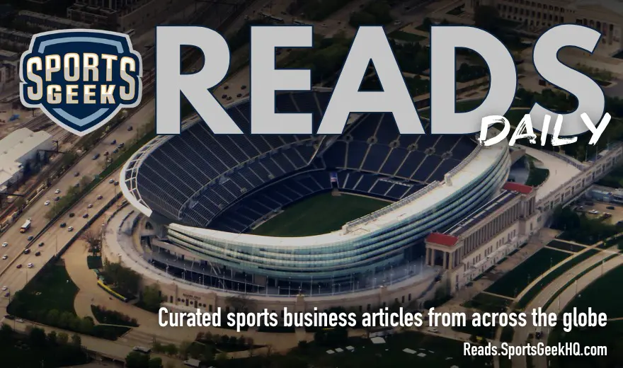 Soldier Field with Sports Geek Reads Daily branding