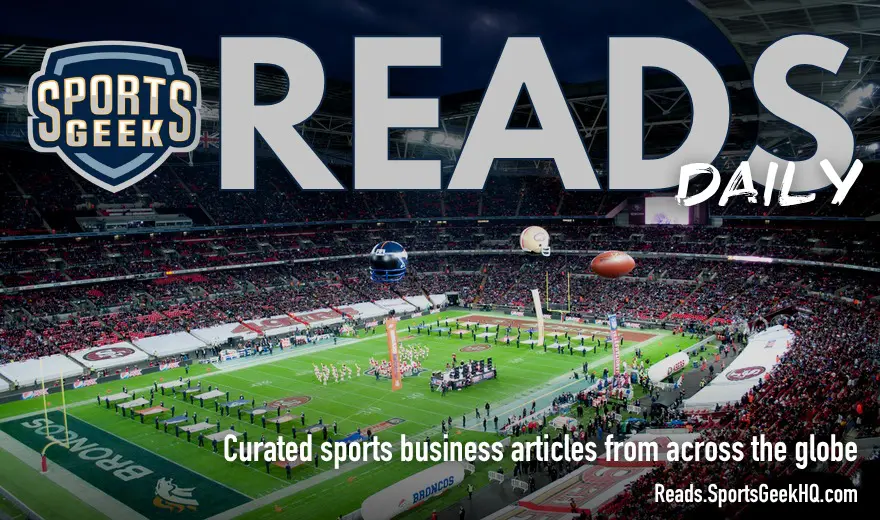 NFL International Series game at Wembley with Sports Geek Reads Daily branding