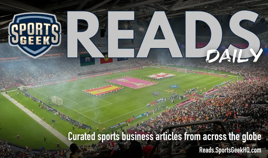 FIFA Women’s World Cup stadium with Sports Geek Reads Daily branding