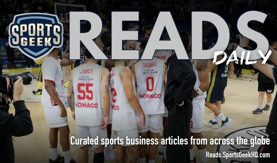 SG Reads Daily feature image of AS Monaco basketball players at a EuroLeague game