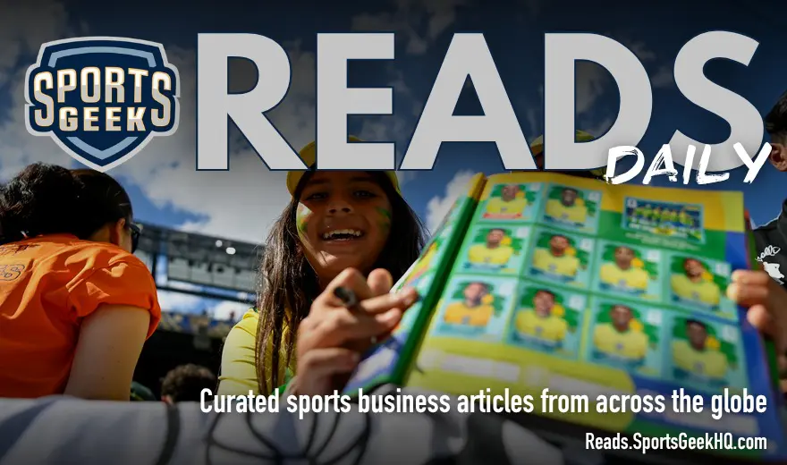 Sports Geek Reads Daily over 2026 World Cup Brazil fan photo by YantsImages, CC BY-SA 4.0