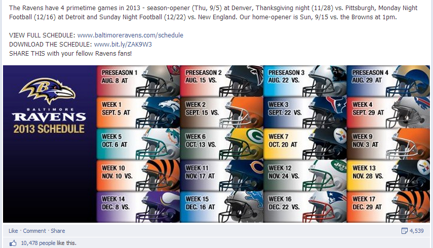 Baltimore Ravens Facebook Schedule Cover Photo