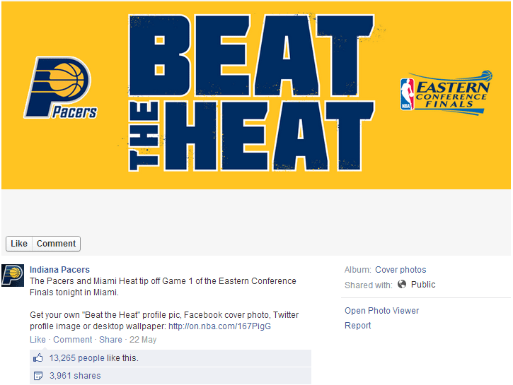 Indiana Pacers - BeatTheHeat Facebook Cover