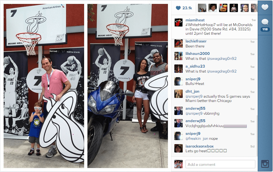 Miami Heat using Twitter & Instagram for Sponser Activation