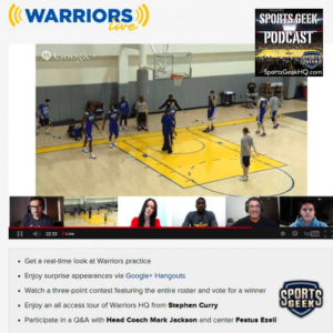 #WarriorsLIve on Google Hangouts on Air