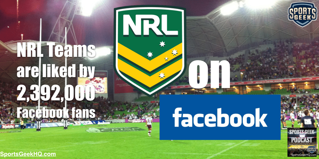 NRL Teams are liked by 2,392,000 Facebook fans