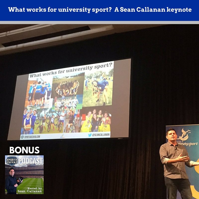 Sean Callanan keynote at Australia University Sports Conference